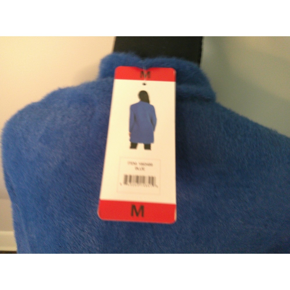 Love Token‎ Cardigan Womens Medium Blue NEW Fuzzy Eyelash Knit Open Front Pocket - Picture 3 of 9